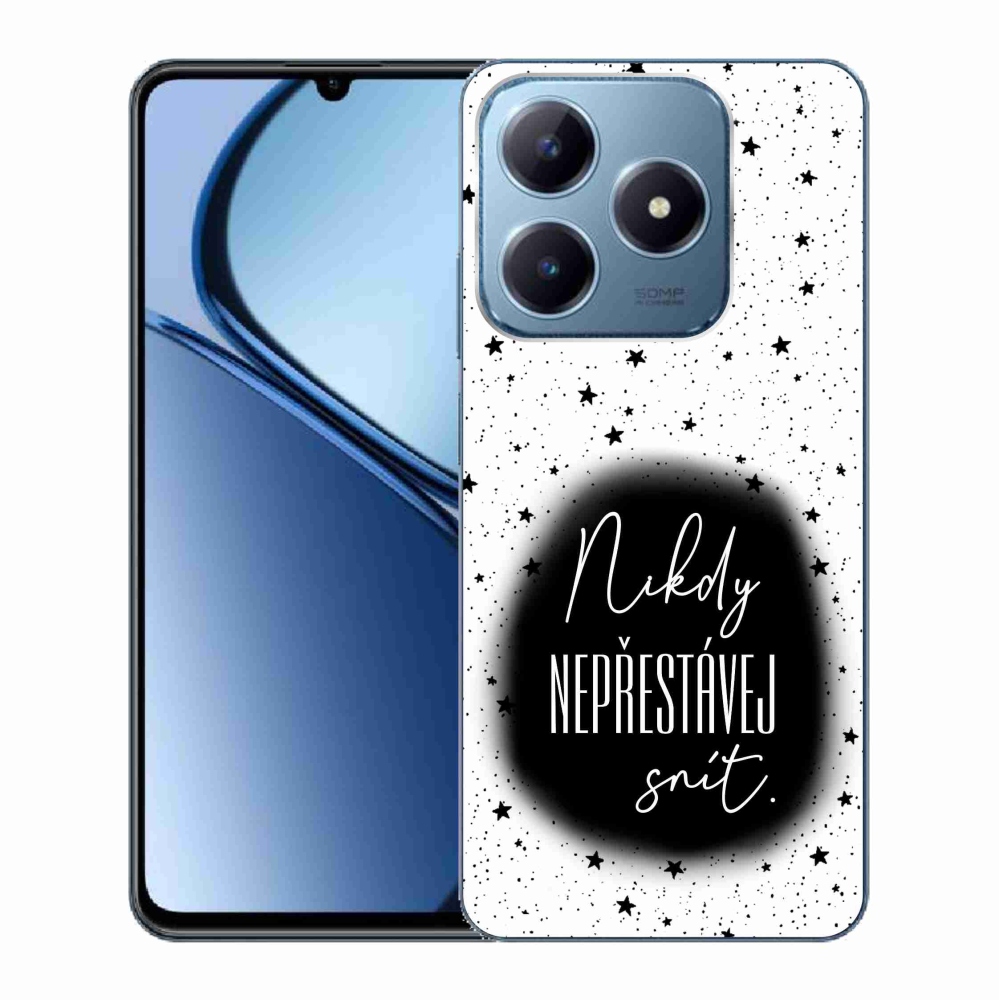 Zselés borító mmCase a Realme C63 készülékhez - idézet 1 fekete-fehér háttérrel