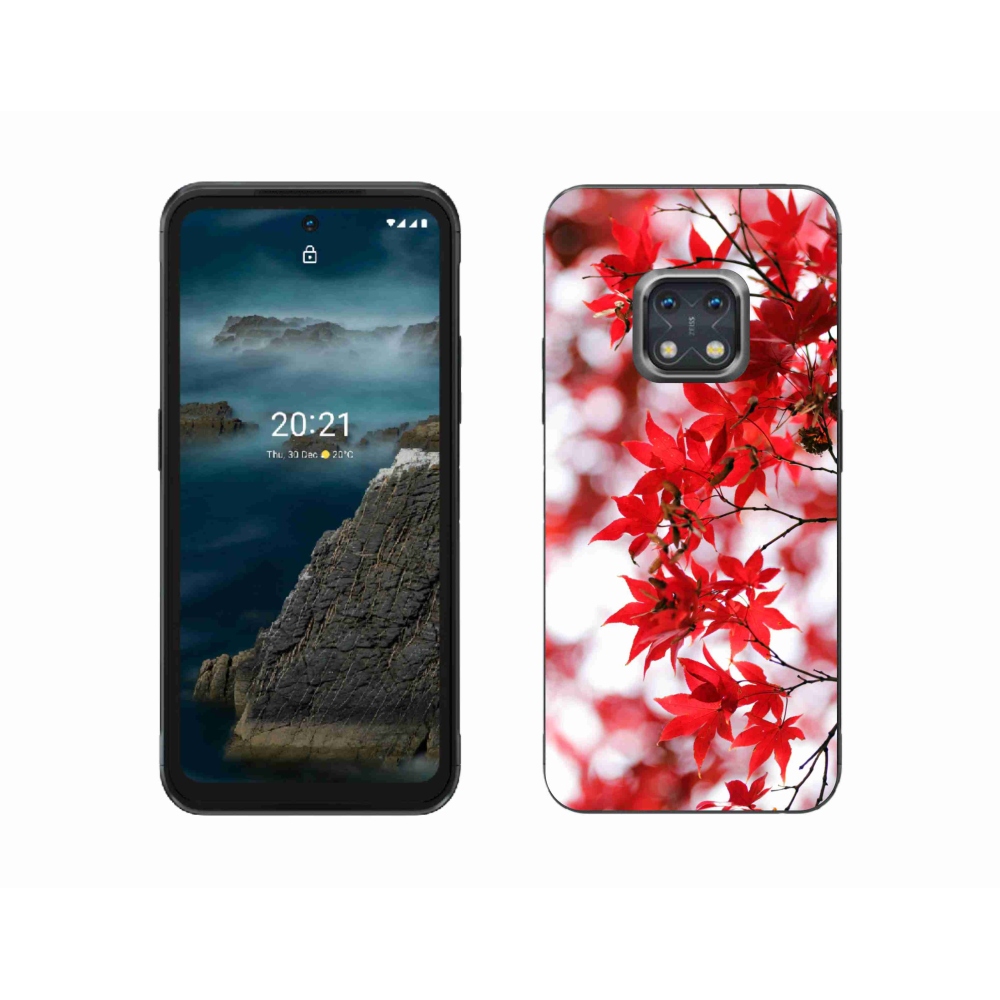 Zselés tok mmCase a Nokia XR20 készülékhez - piros levelek