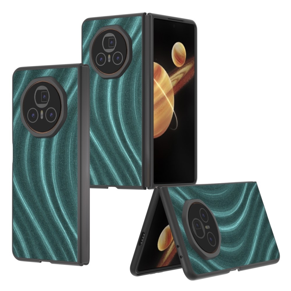 Tejút műanyag tok műbőrrel Honor Magic V3-hoz - zöld