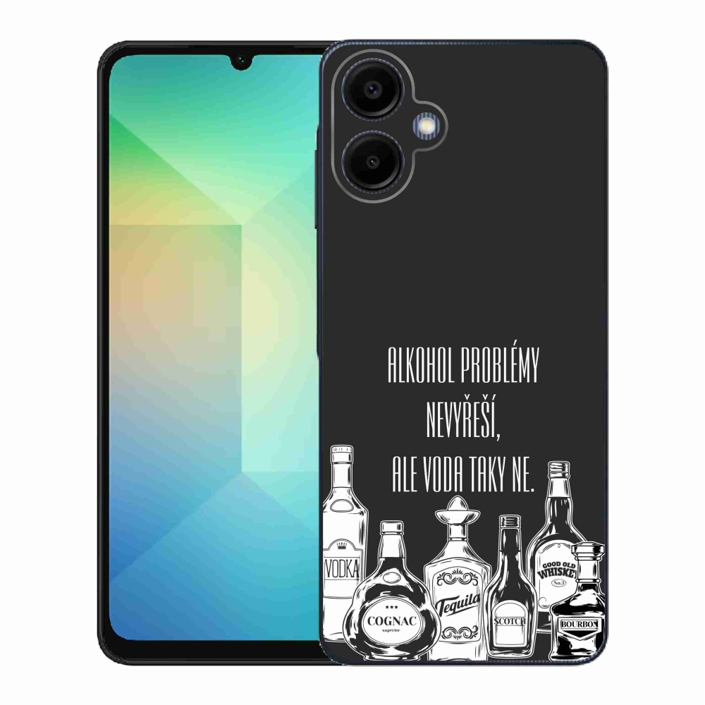 Gél borító mmCase Samsung Galaxy A06 4G - vicces szöveg fekete háttérrel