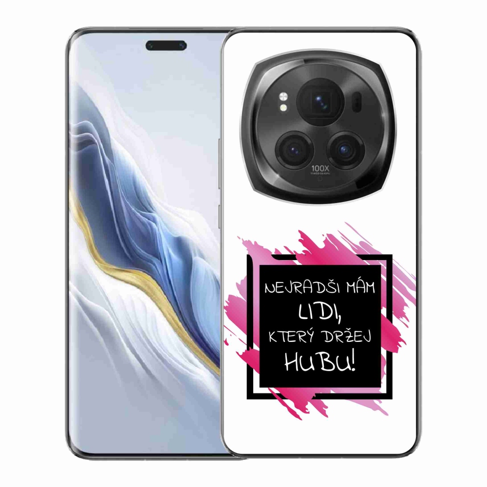 Gél borító mmCase a Honor Magic 6 Pro 5G készülékhez - vicces szöveg 7 fekete-fehér háttérrel