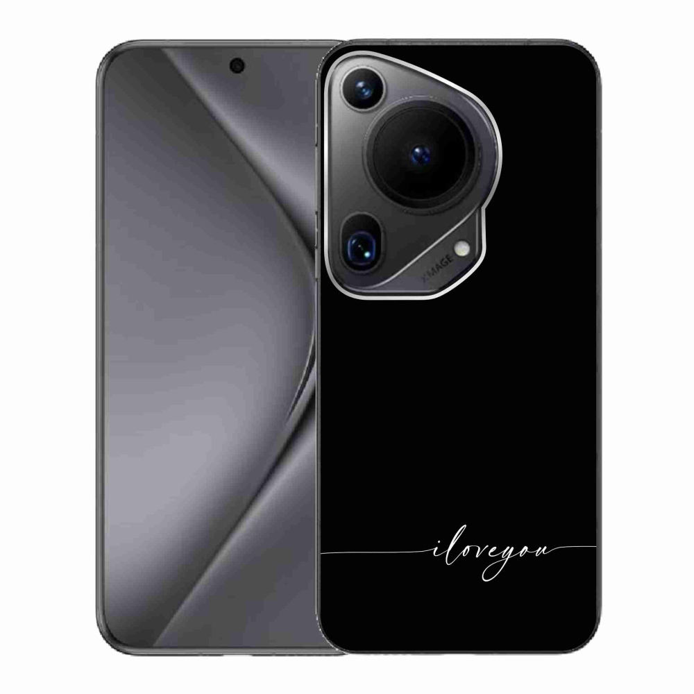 Gél borító mmCase a Huawei Pura 70 Ultra készülékhez - I love you fekete háttérrel