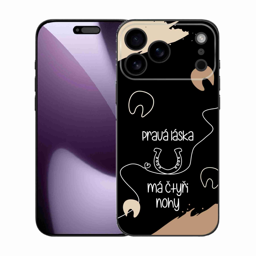 Gél borítás mmCase iPhone 17 Pro Max készülékhez - Ló motívum fekete háttér