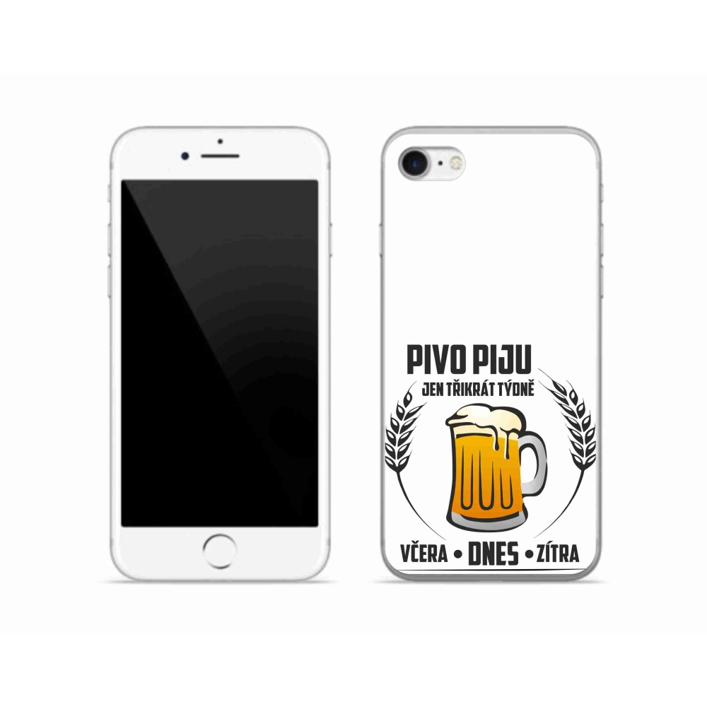 Gél borítás mmCase iPhone SE (2022) - sör motívum fehér háttérrel