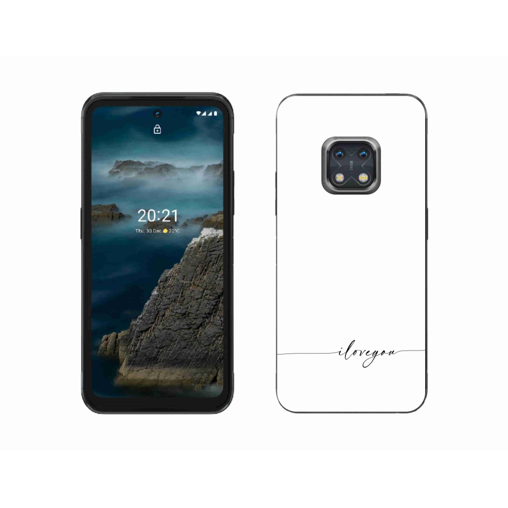 Zselés borítás mmCase a Nokia XR20 készülékhez - I love you fehér háttérrel