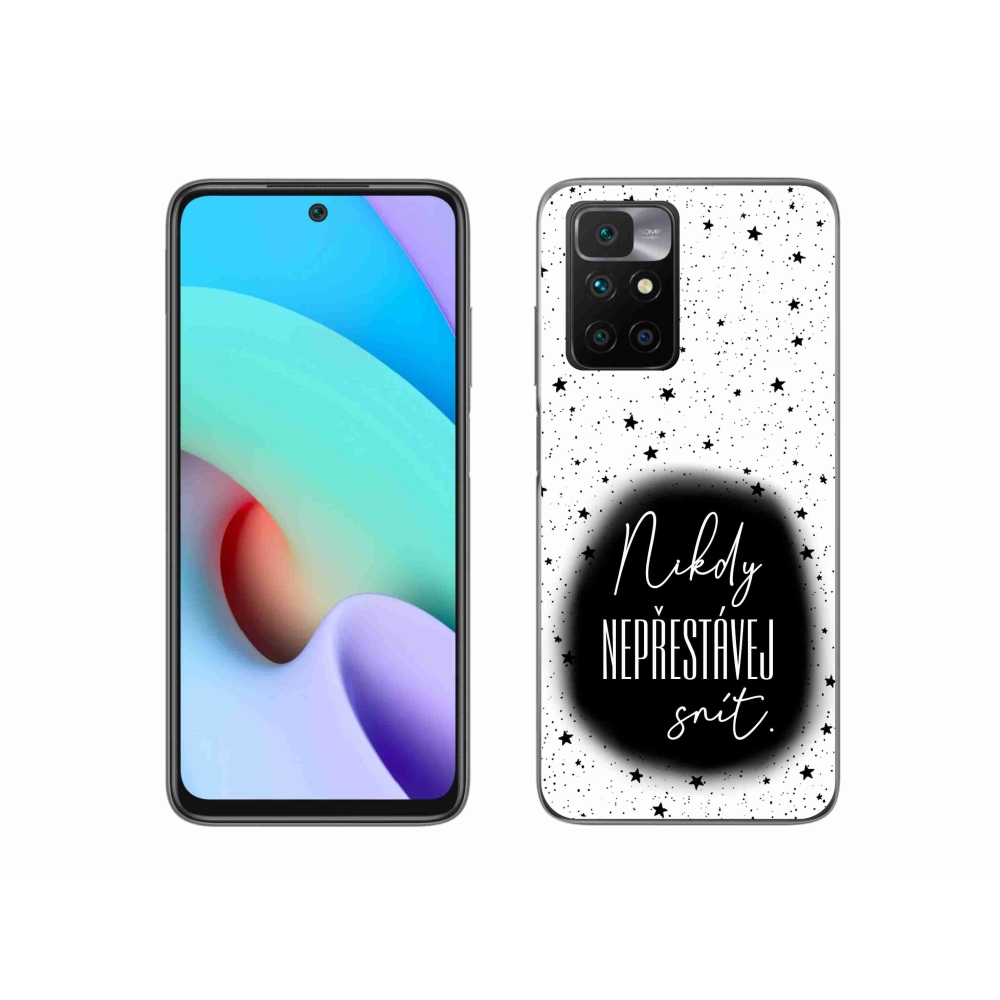 Gél borítás mmCase a Xiaomi Redmi 10/Redmi 10 (2022) - idézet 1 fekete és fehér háttérrel