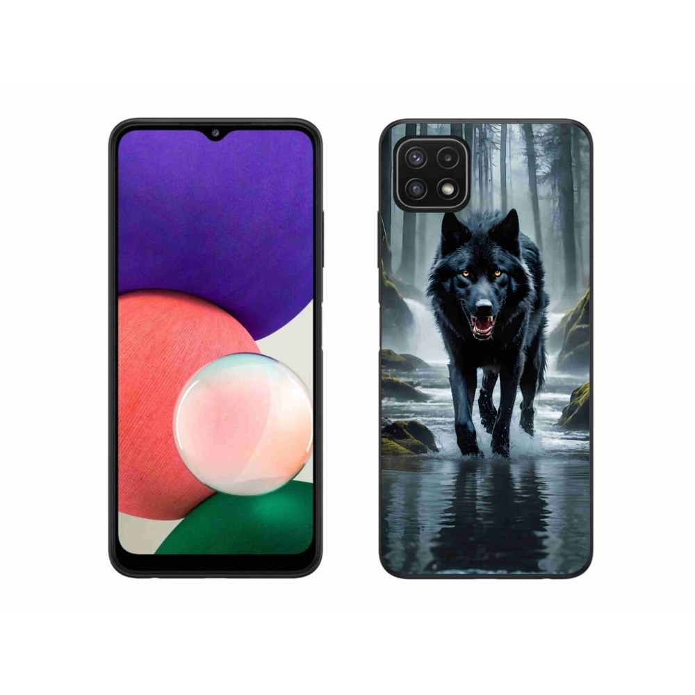 Gél védőhuzat mmCase Samsung Galaxy A22 5G - fekete farkas