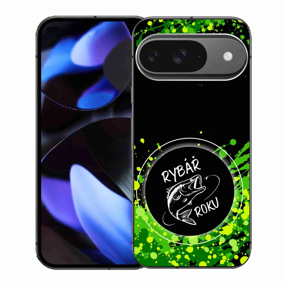 Zselés borítás mmCase a Google Pixel 9/9 Pro számára - az év horgásza fekete háttérrel