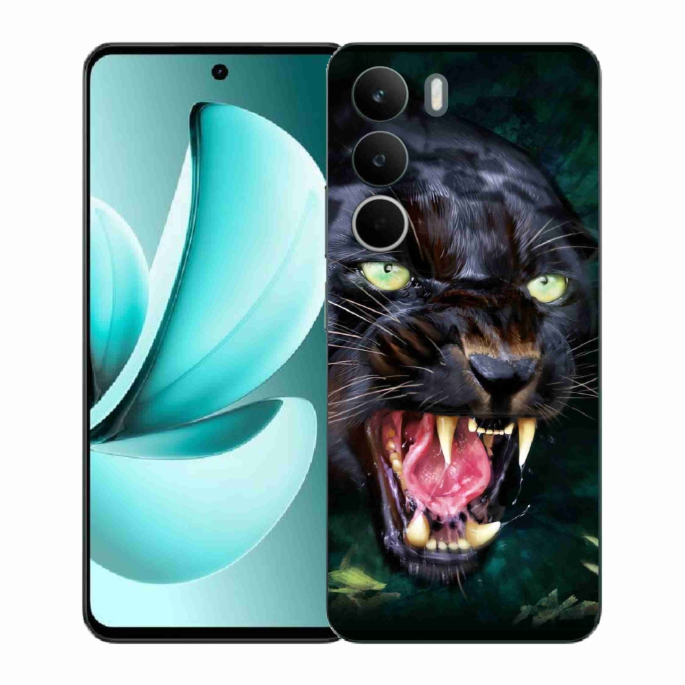 Gél borítás mmCase a Realme C71 készülékhez - dühös fekete párduc