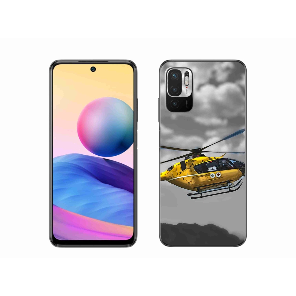 Gél borítás mmCase a Xiaomi Redmi Note 10 5G készülékhez - sárga helikopter