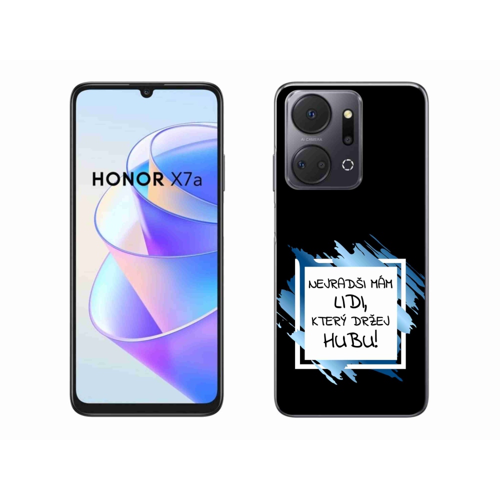 Gél borító mmCase a Honor X7a számára - vicces szöveg 7 fehér és fekete háttérrel