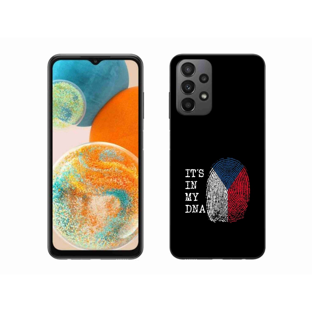 Gél borítás mmCase Samsung Galaxy A23 4G/5G - zászlós ujjlenyomat fekete háttérrel