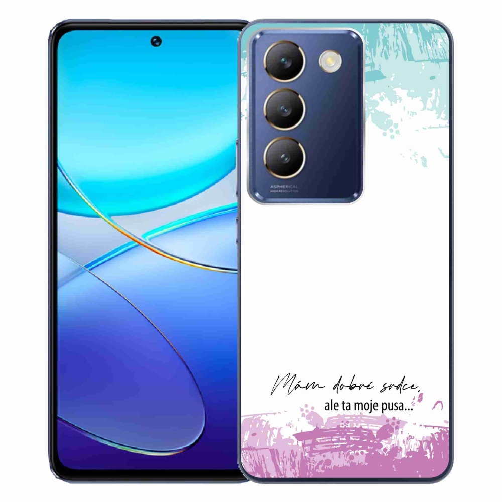 Gél borító mmCase a Vivo V40 SE 4G/5G készülékhez - vicces szöveg 3 fehér háttérrel