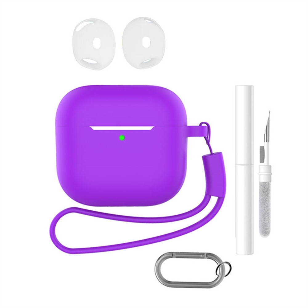 Apple AirPods 4 szilikon tok tisztító készlettel - sötétlila
