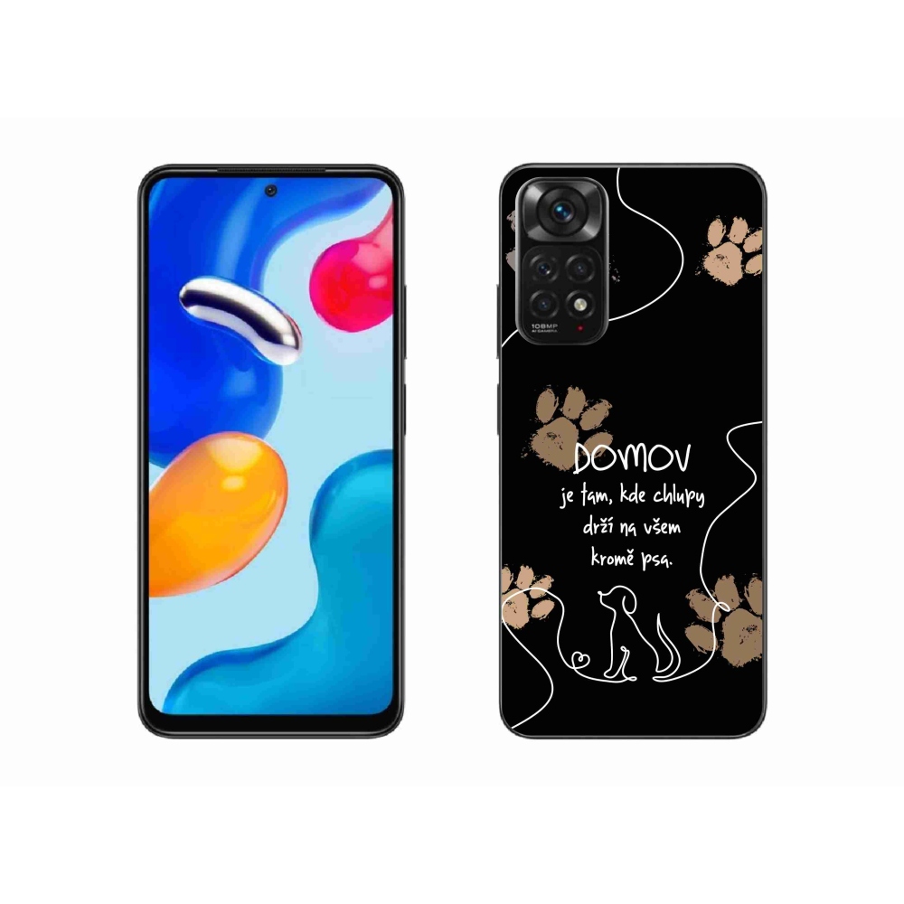 Gél borítás mmCase a Xiaomi Redmi Note 11 4G-hez - kutya motívum fekete háttérrel