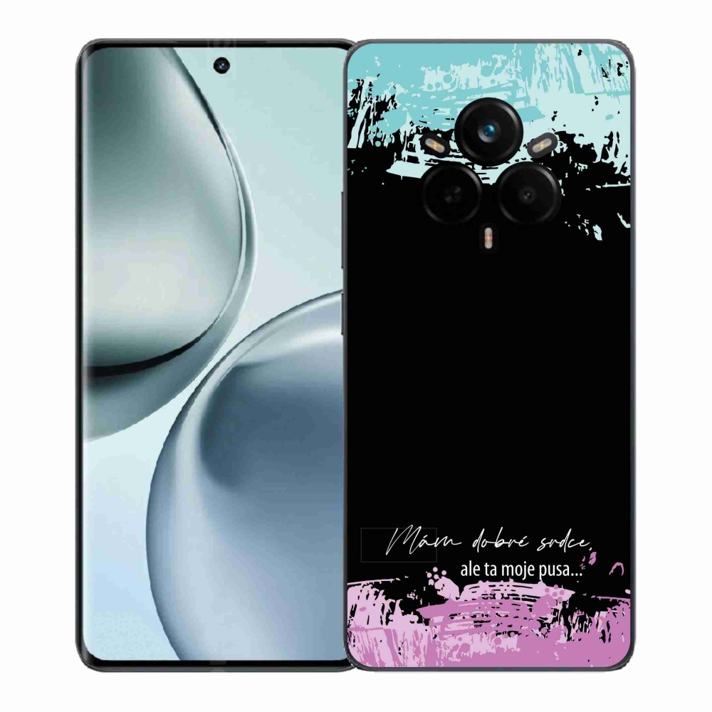 Gél borító mmCase a Realme 14 Pro+ 5G készülékhez - vicces szöveg 3 fekete háttér