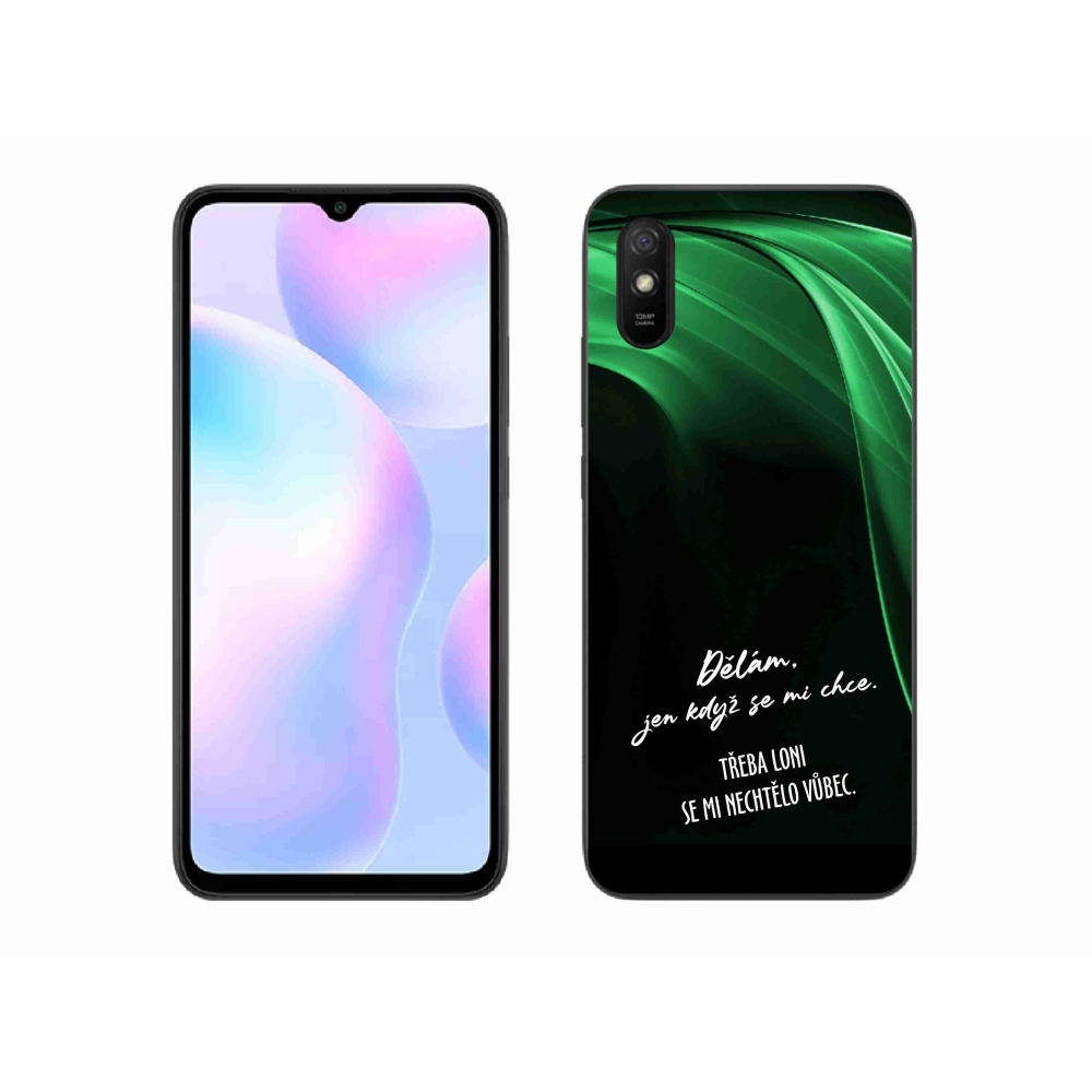 Gél borító mmCase a Xiaomi Redmi 9AT-hoz - vicces szöveg 12 fekete háttérrel