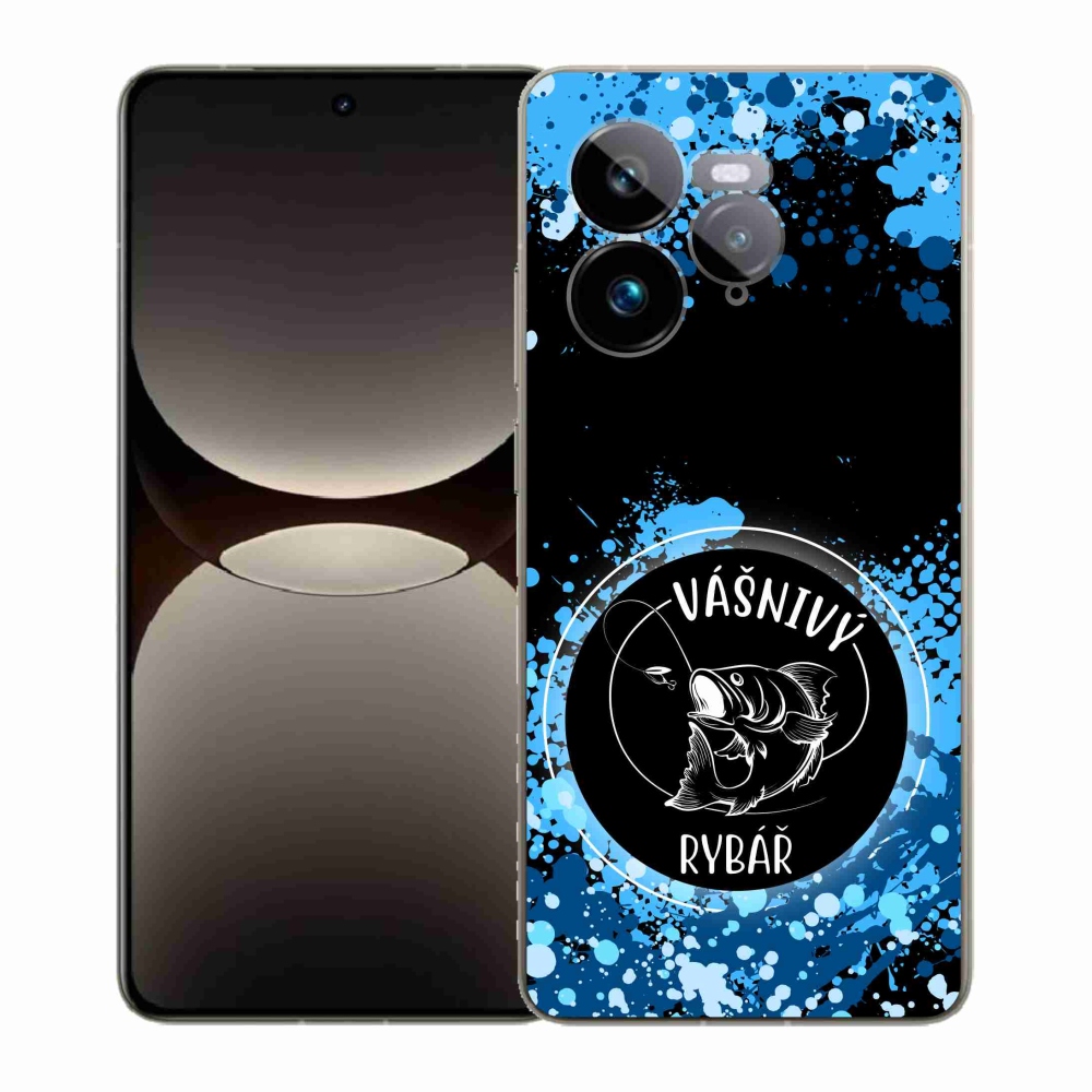 Gél borítás mmCase a Realme GT 7 Pro 5G-n - szenvedélyes halász fekete háttérrel