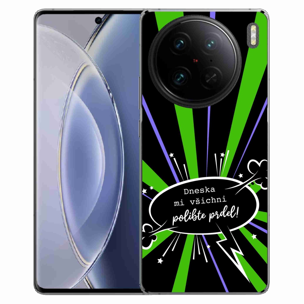 Gél borító mmCase a Vivo X90 Pro készülékhez - vicces szöveg 15 fekete háttér