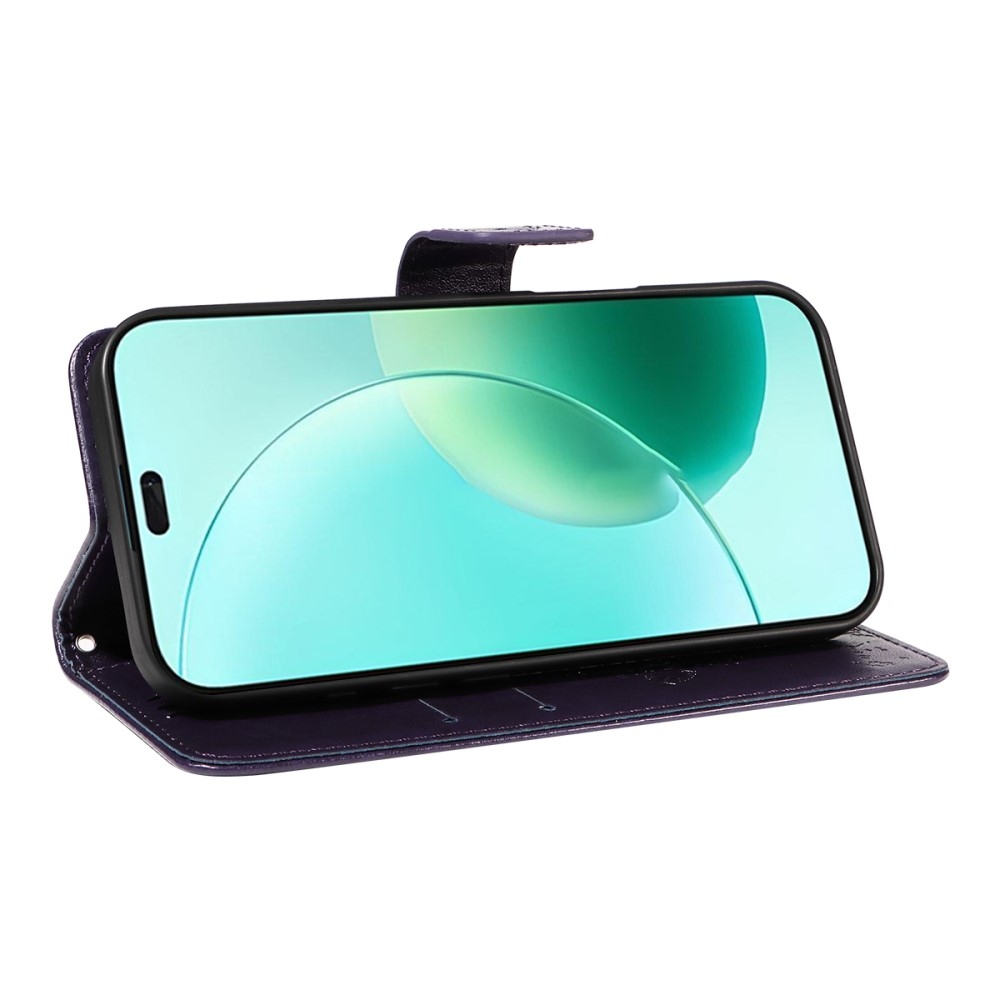 Fák könyvtáska Honor 400 Lite-hoz - sötétlila