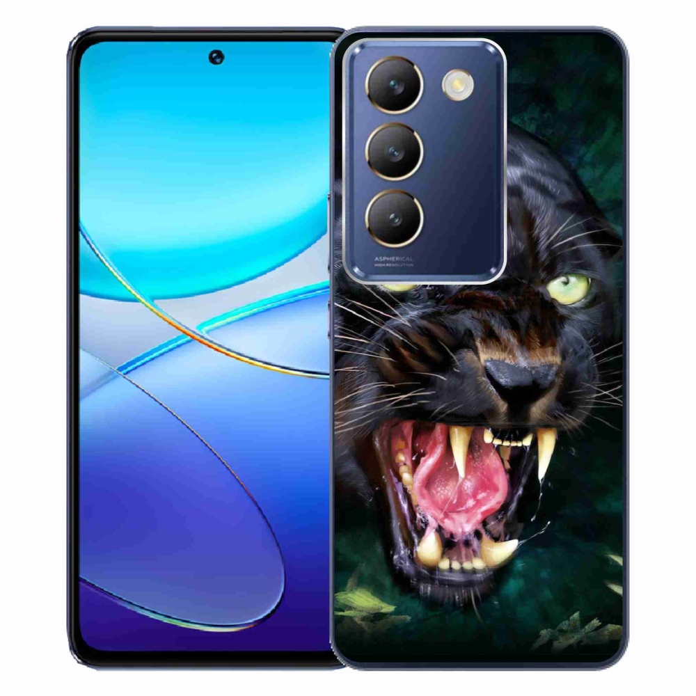 Gél borítás mmCase a Vivo V40 SE 4G/5G készülékhez - dühös fekete párduc