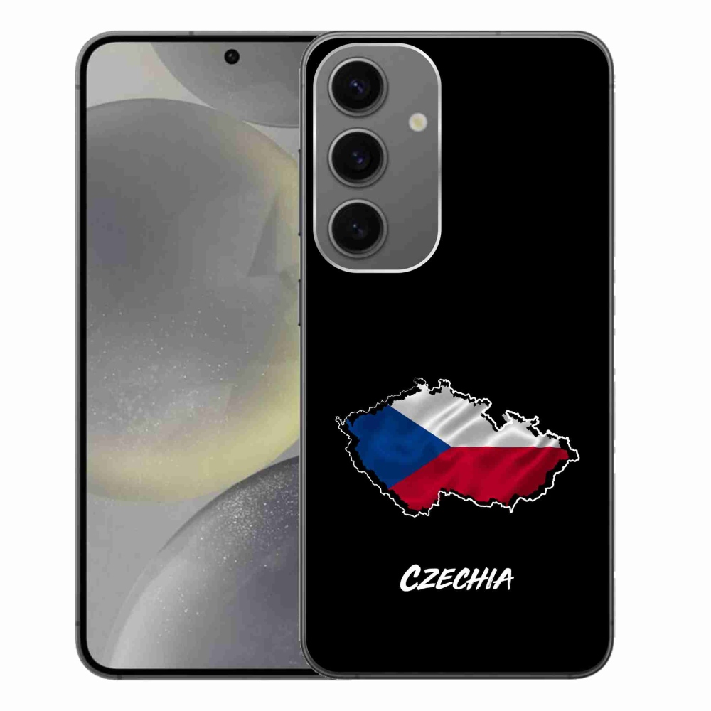 Gél védőhuzat mmCase Samsung Galaxy S24+ - Csehország fekete háttérrel