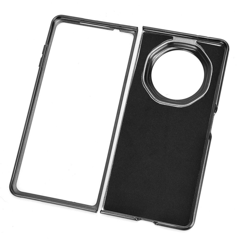 Textúrás műanyag tok műbőrrel a Honor Magic V3-hoz - fekete