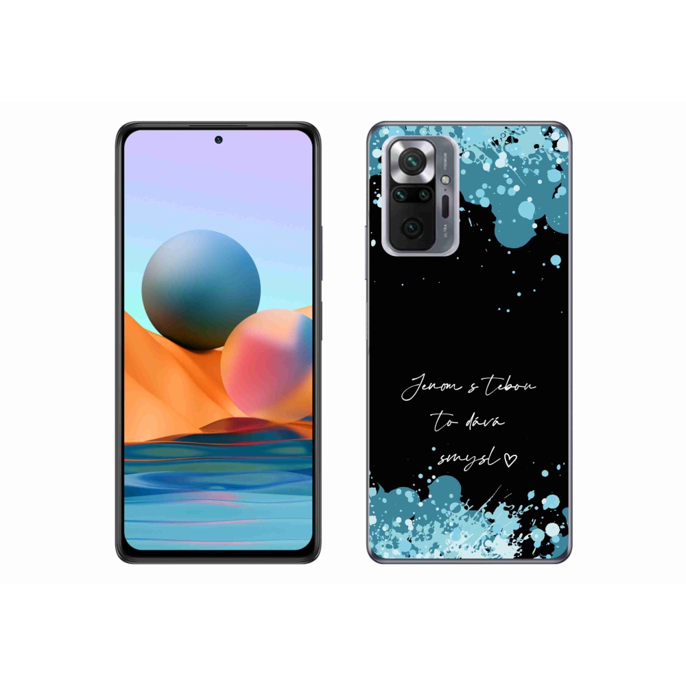 Gél borító mmCase a Xiaomi Redmi Note 10 Pro készülékhez - szerelmes szöveg fekete háttérrel