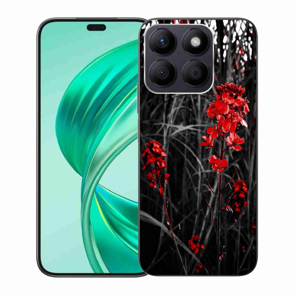 Gél borító mmCase a Honor X8b készülékhez - piros növény