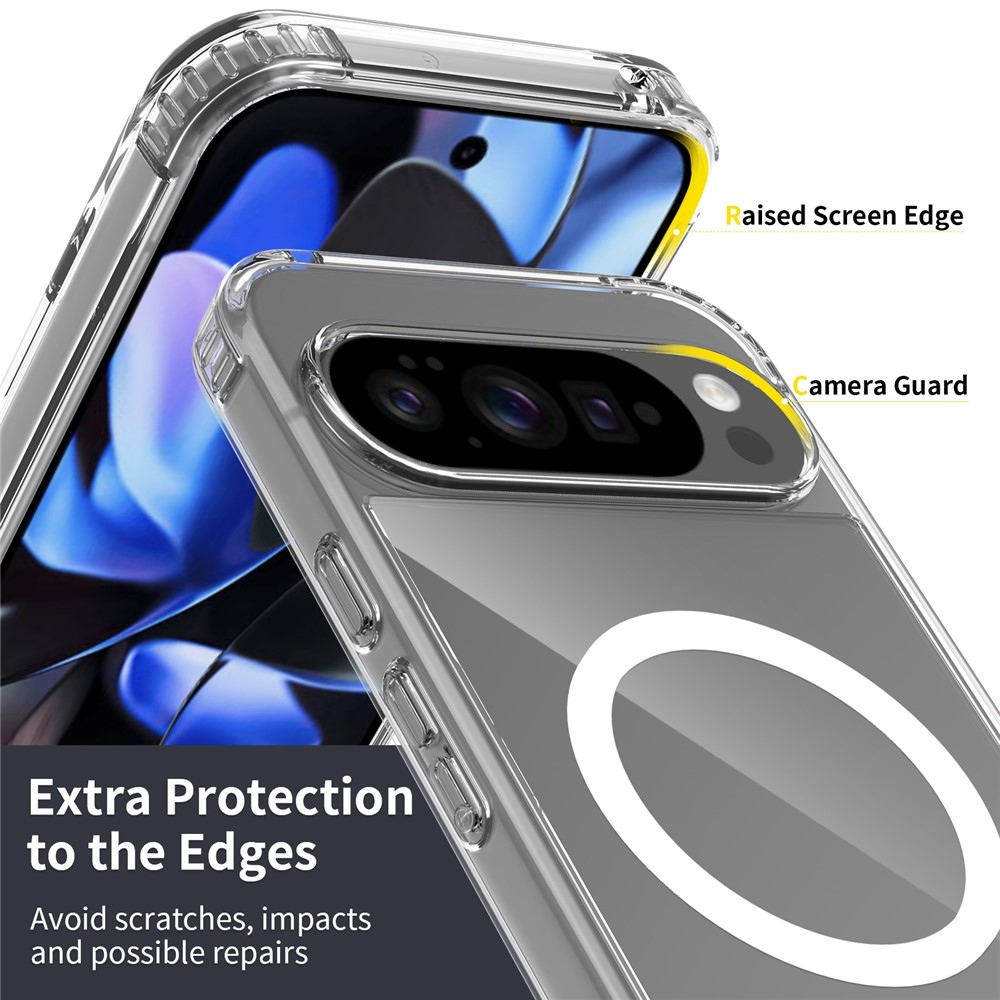 Akril zselés tok szilárd hátlappal és MagSafe a Google Pixel 10 Pro XL készülékre - átlátszó