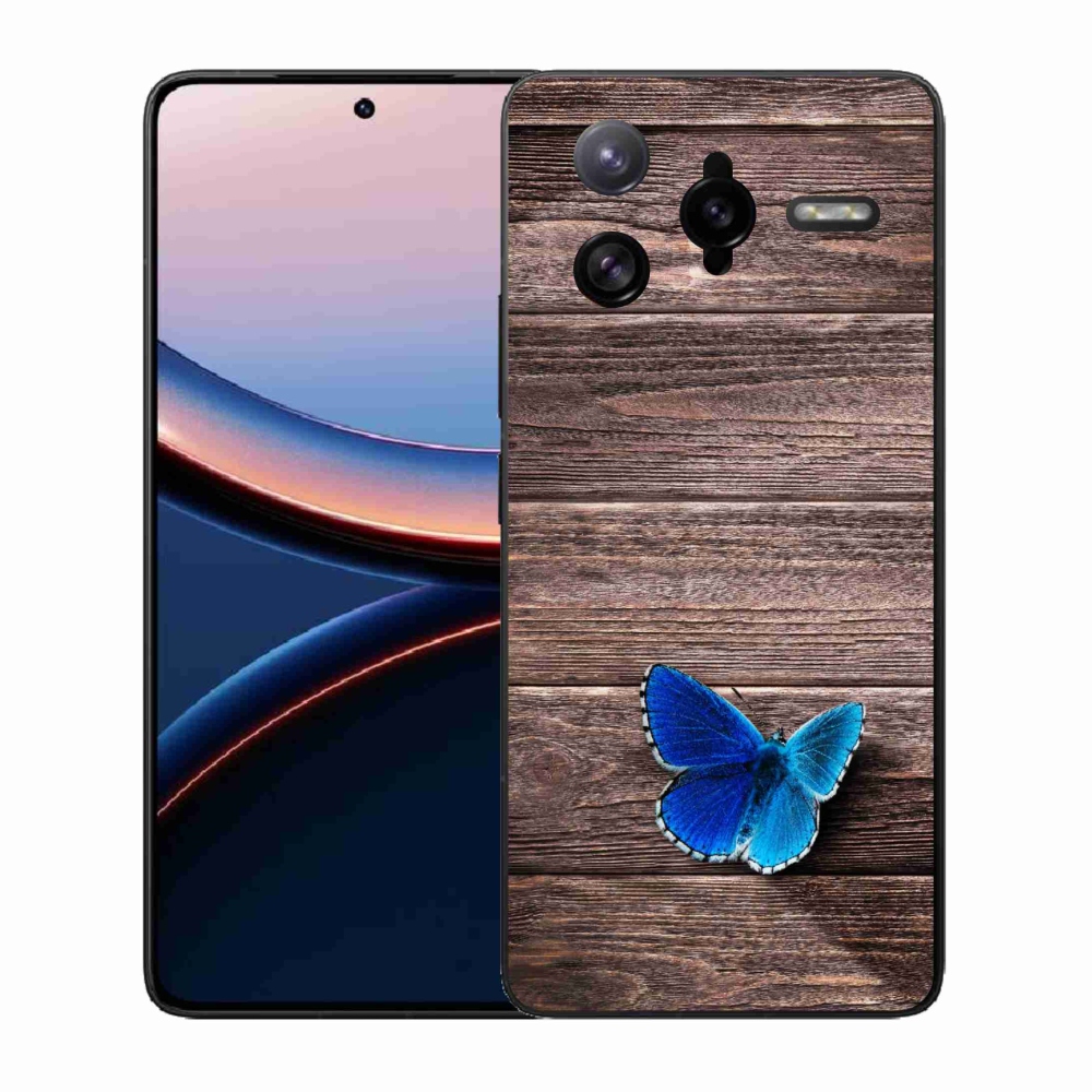 Gél borítás mmCase a Xiaomi Poco F7 Ultra számára - kék pillangó 1