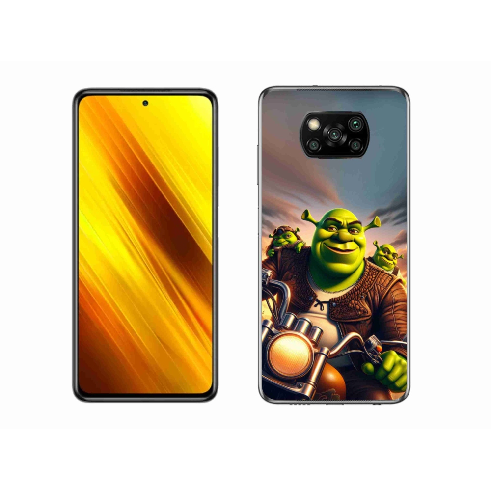 Gél borítás mmCase a Xiaomi Poco X3-hoz - Shrek egy motorkerékpáron