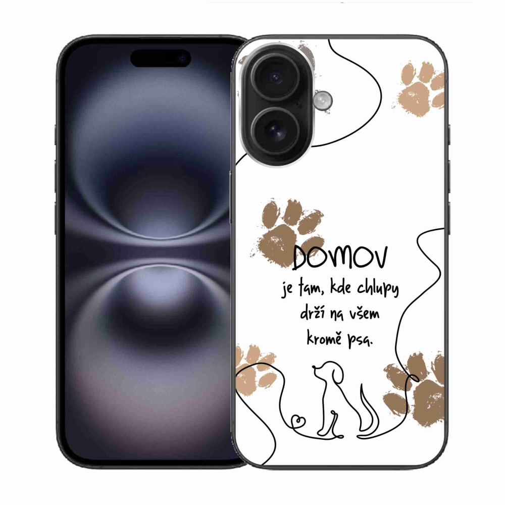 Gél borítás mmCase iPhone 16 készülékhez - kutya motívum fehér háttérrel