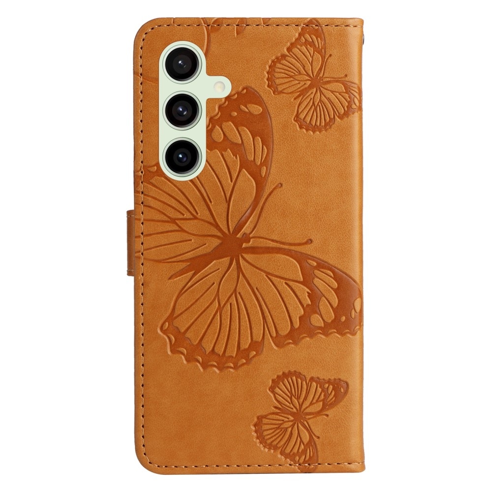 Nagy pillangó könyv tok Samsung Galaxy S24 FE készülékhez - sárga