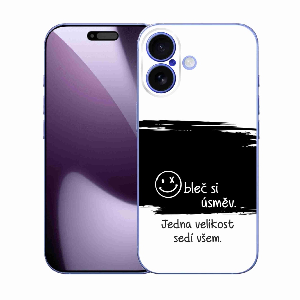 Gél borító mmCase iPhone 17 készülékhez - vicces szöveg 8 fekete-fehér háttérrel