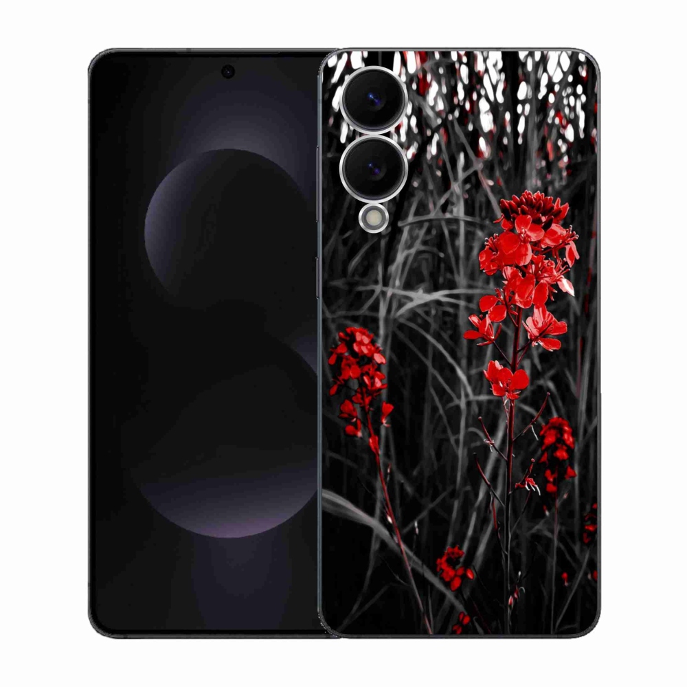 Gél borítás mmCase Samsung Galaxy S25 Edge készülékhez - piros növény