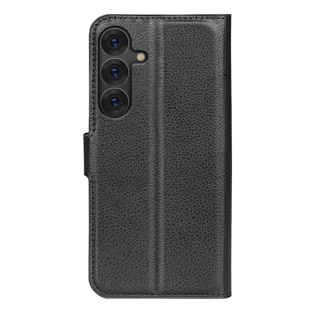 Litchi könyv tok Samsung Galaxy S25-hez - fekete
