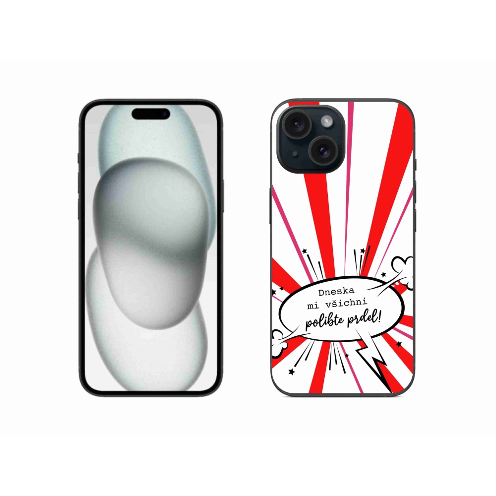 Zselés borító mmCase iPhone 15-hez - vicces szöveg 15 fehér háttér