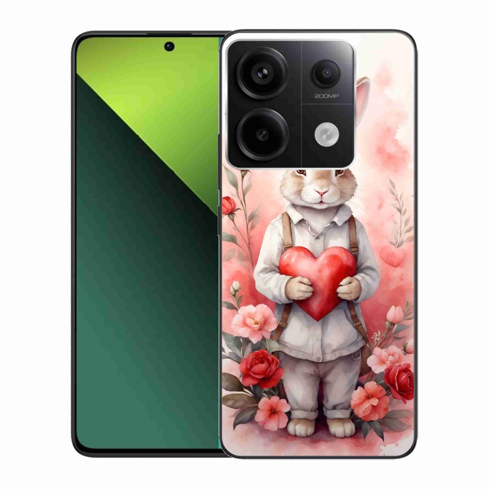 Gél borítás mmCase a Xiaomi Redmi Note 13 Pro 5G/Poco X6 5G számára - nyúl szívvel