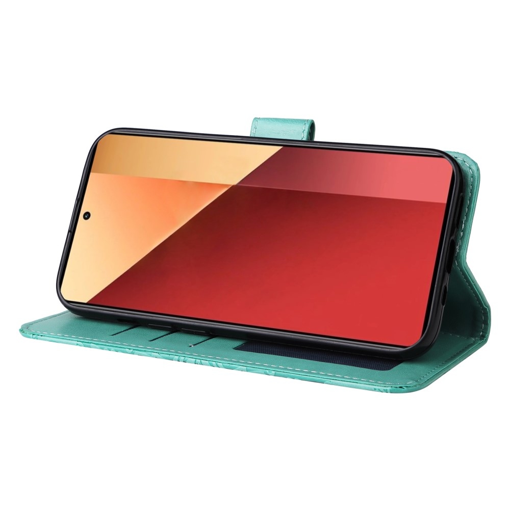 Napraforgó könyv tok Xiaomi Redmi Note 14S/Note 13 Pro 4G/Poco M6 Pro - teal színű