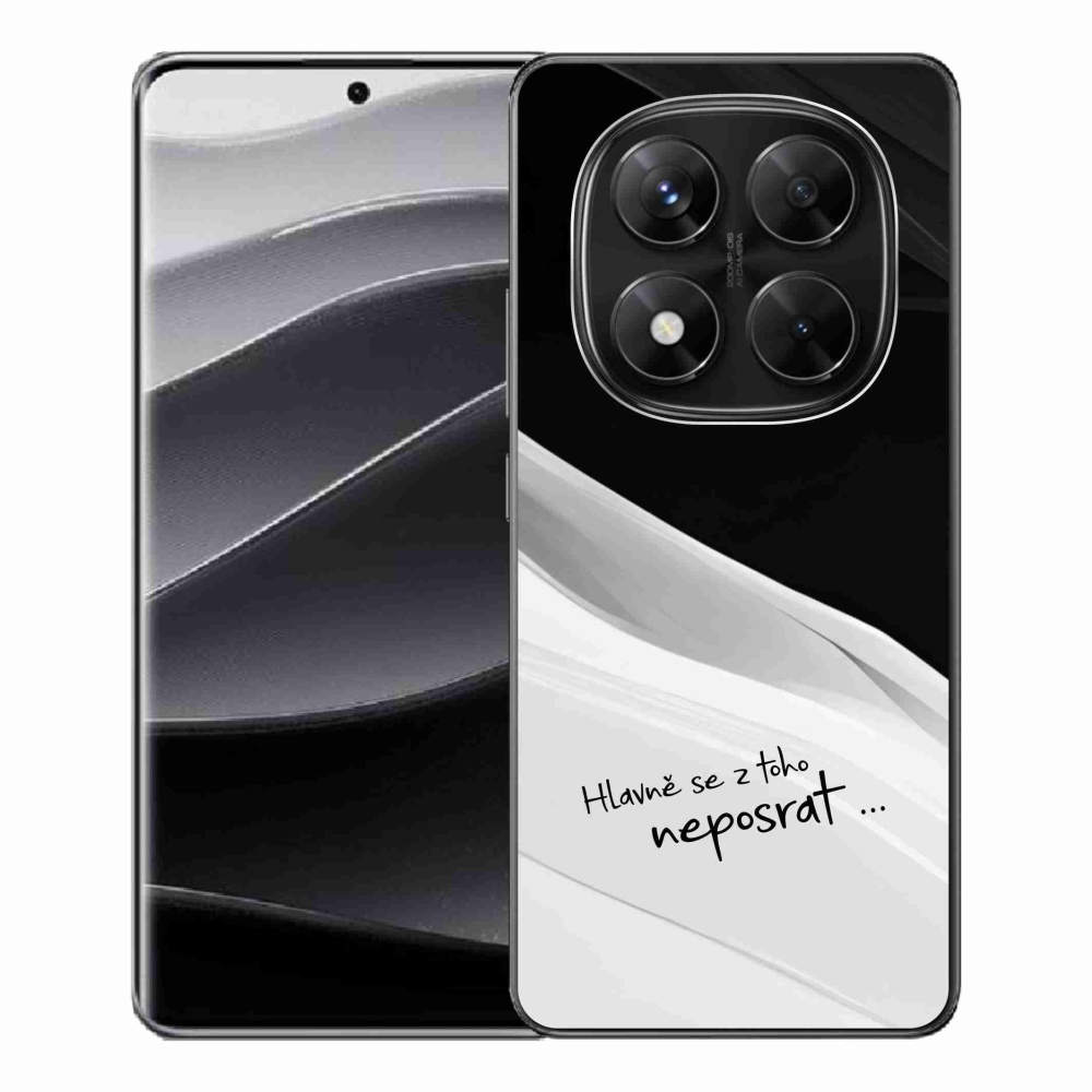 Gél borító mmCase a Xiaomi Redmi Note 14 Pro 5G/Poco X7 5G számára - vicces szöveg 13 fehér és fekete háttérrel