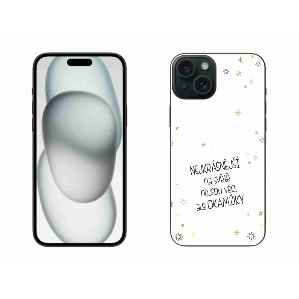 Gél borítás mmCase iPhone 15 Plus készülékhez - idézet 4 fehér háttér