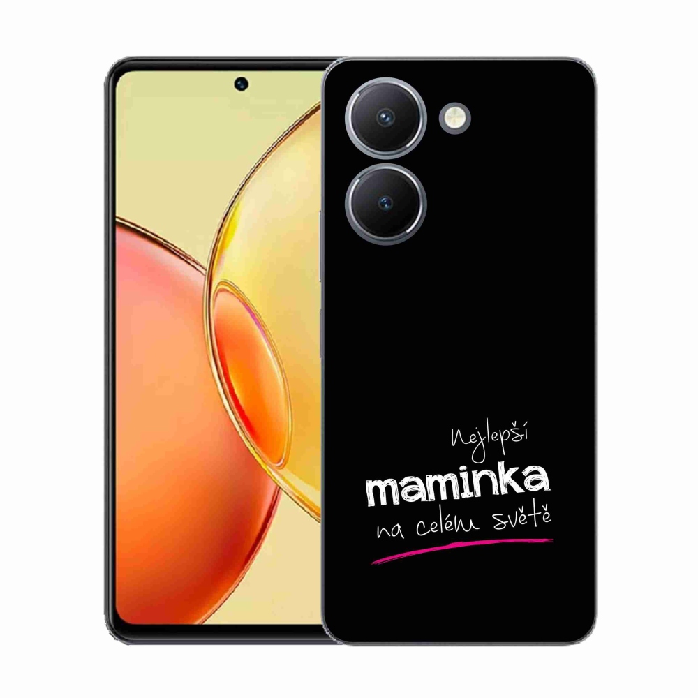 Gél borító mmCase a Vivo Y36-on - legjobb anya 4 fekete háttérrel