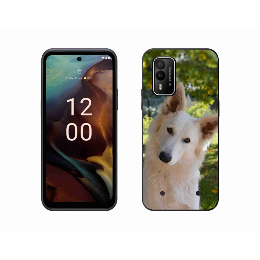 Zselés borítás mmCase a Nokia XR21 készülékhez - Fehér svájci juhász 1