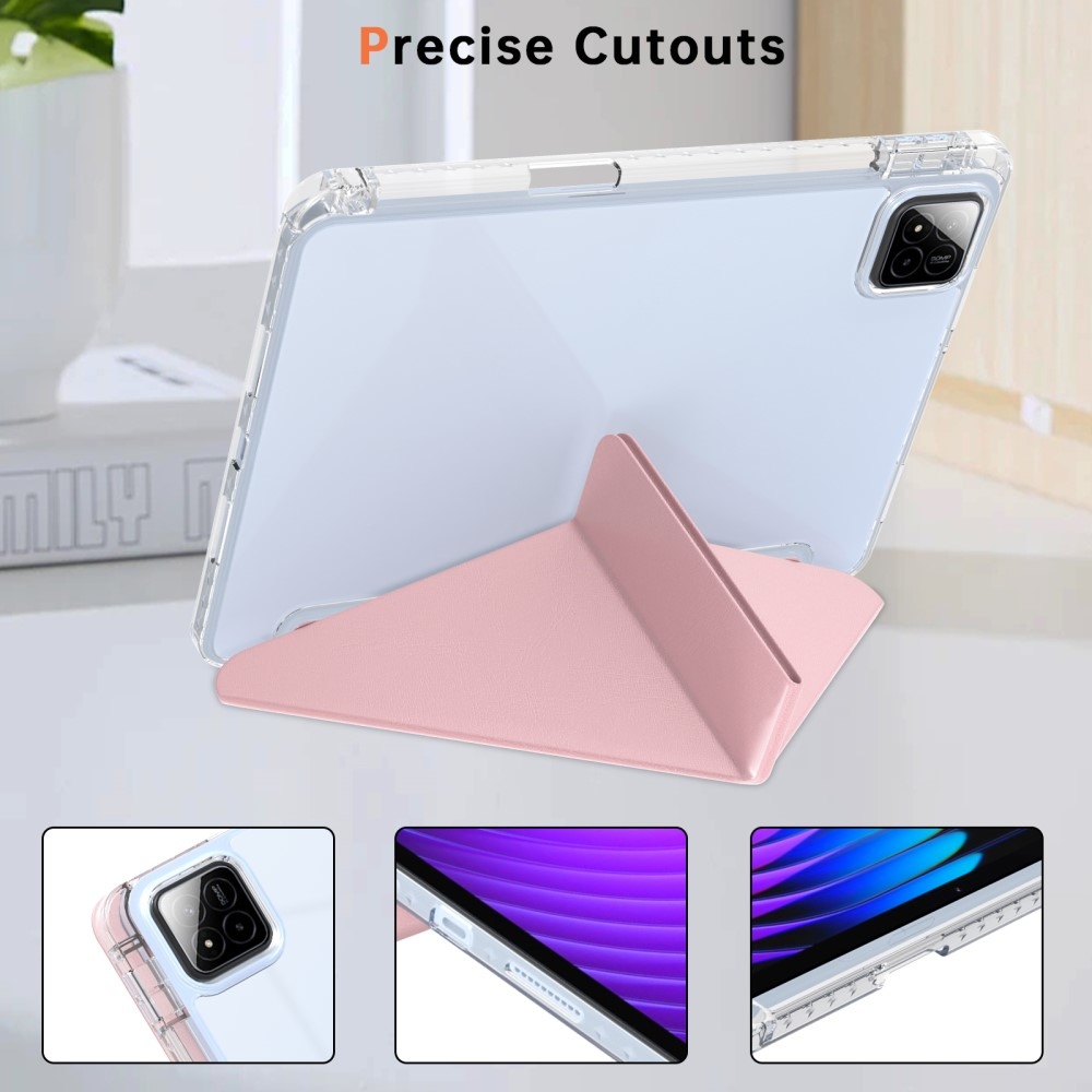 Origami intelligens pozicionáló tok Xiaomi Pad 7/7 Pro táblagéphez - rózsaszín