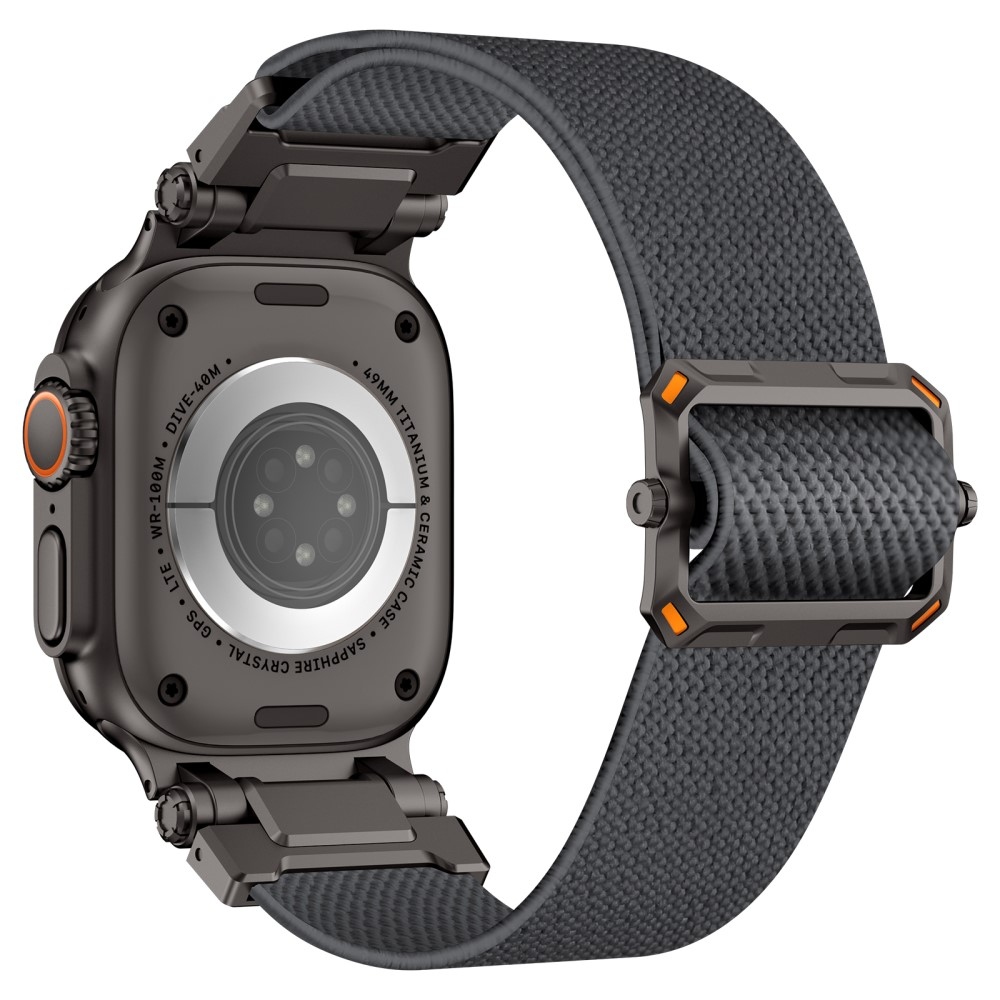 Fém nejlon szíj Apple Watch Ultra/Ultra 2 49mm/SE/SE 2022/2023 44mm/10 46mm/9/8/7 45mm/6/5/4 44mm/3/2/1 42 mm - szürke