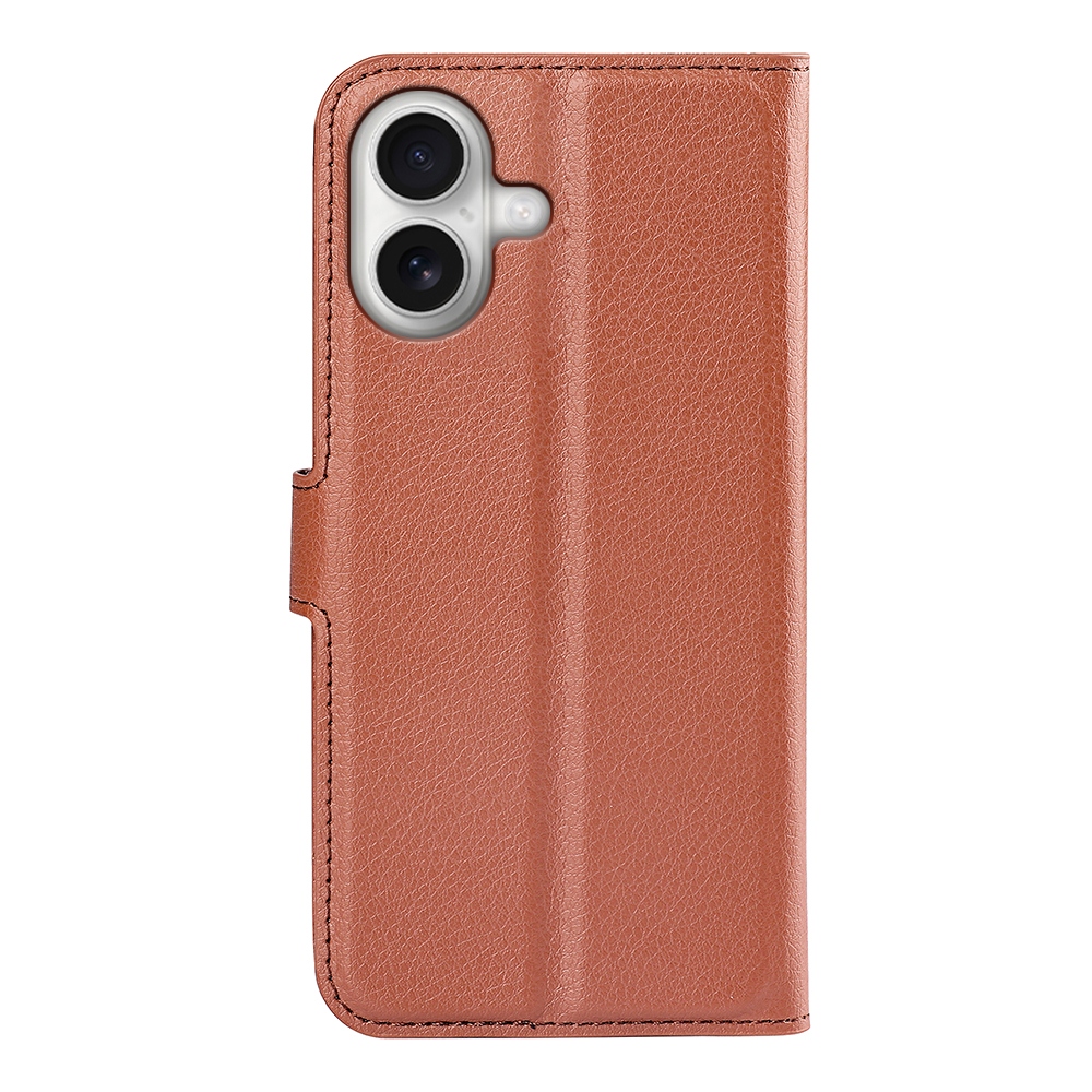 Litchi könyvtáska iPhone 17 készülékhez - barna