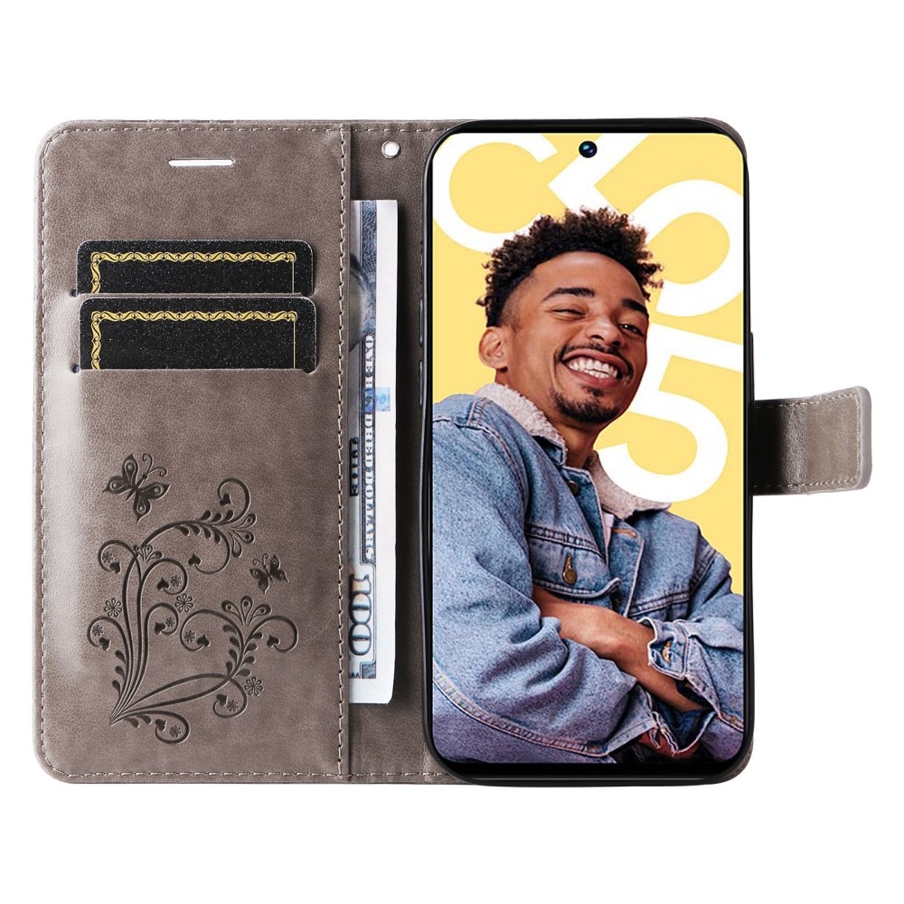 Nagy pillangó könyvtáska a Realme C55 készülékhez - szürke