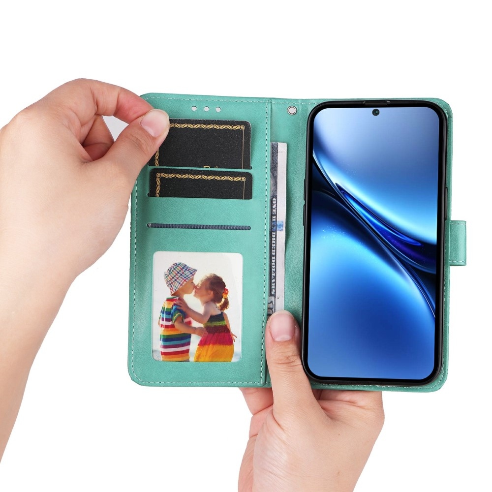 Napraforgó könyv tok a Vivo X200 Pro 5G-hez - zöld