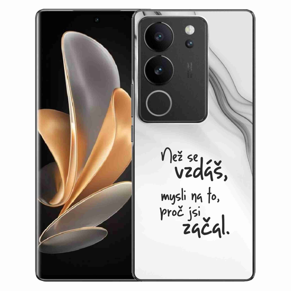 Gél borítás mmCase a Vivo V29 5G-n - Idézet 2 fehér háttér
